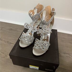 Badgley Mischka Silver Heels